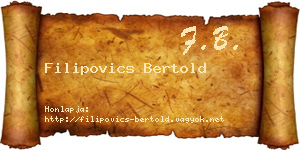 Filipovics Bertold névjegykártya
